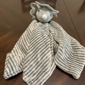 Lila & Jack Gray Dinosaur Triceratops Baby Plush Lovey Security Blanket Toy